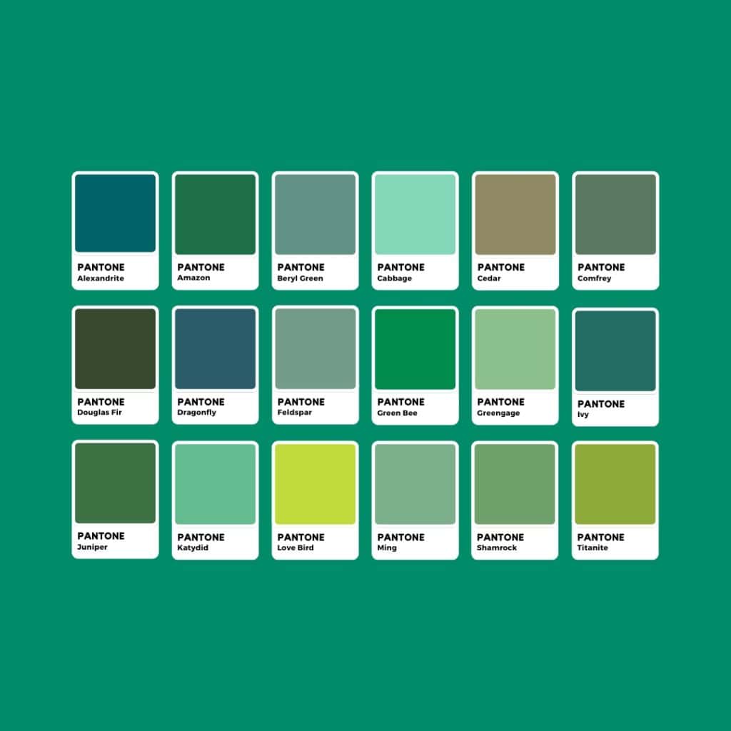 Tonalità di Verde Pantone