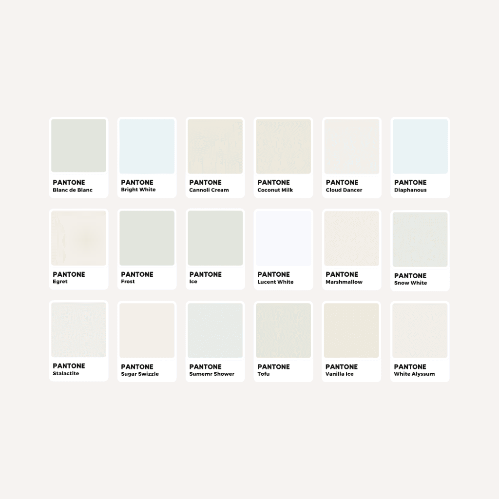 Tonalità di Bianco Pantone
