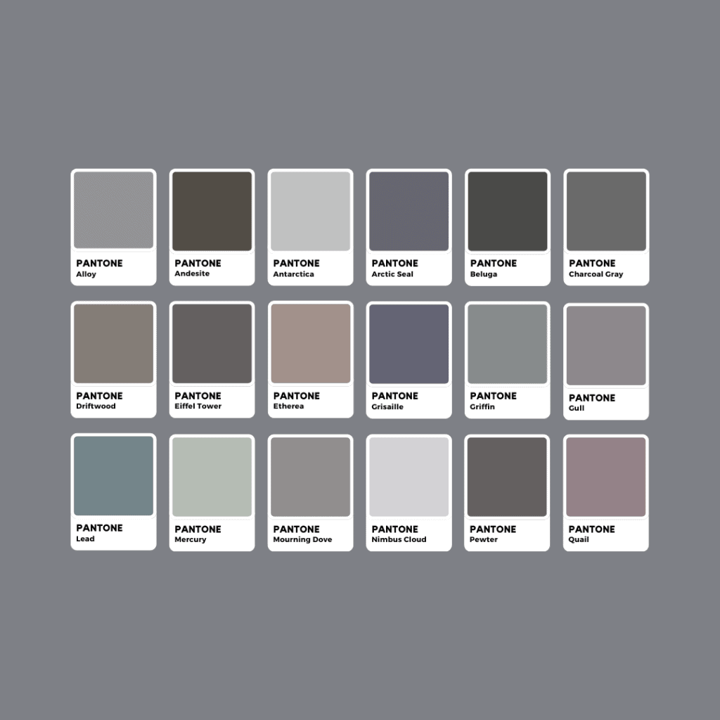 tonalità di grigio pantone