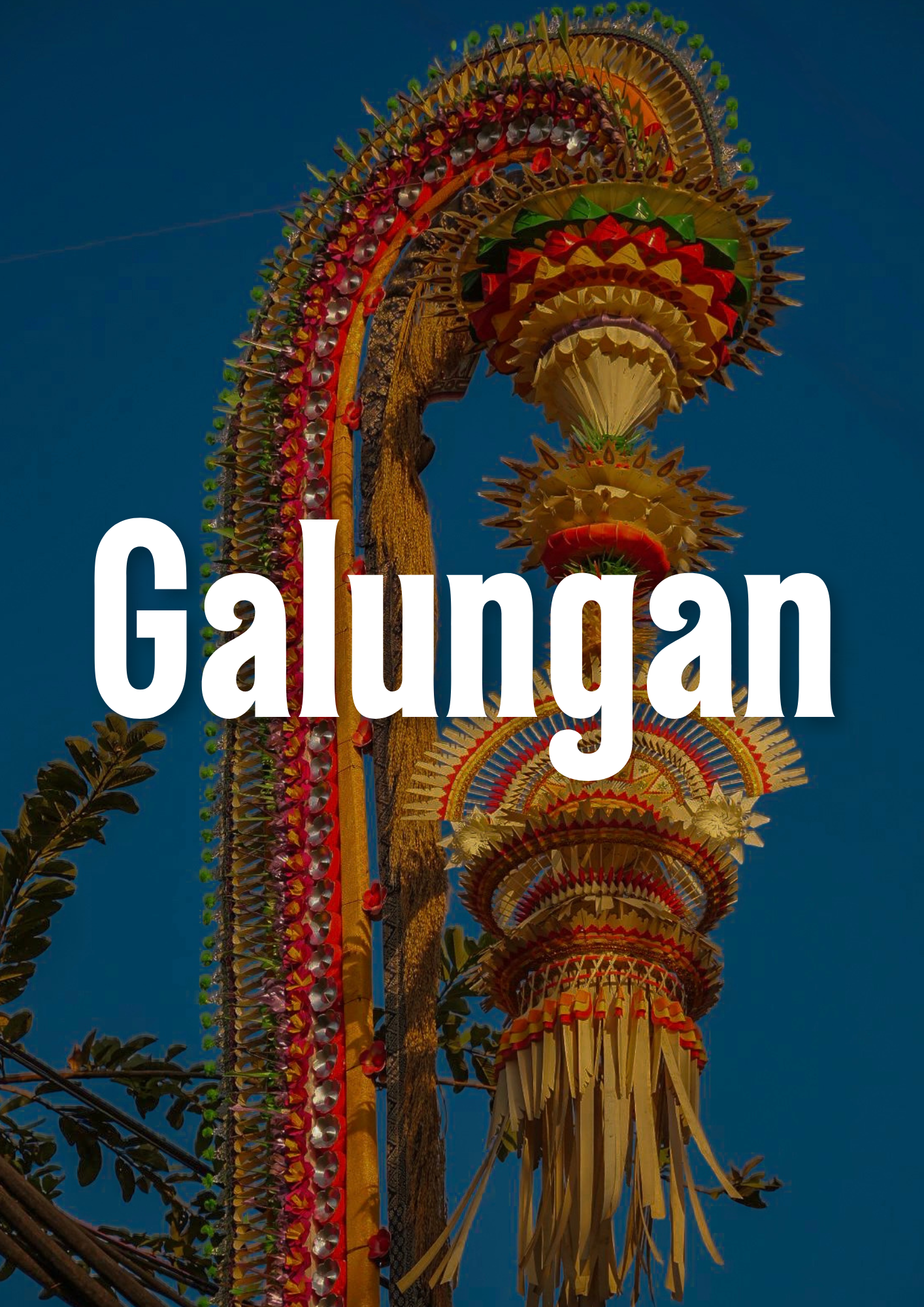 dettaglio di un penjor durante il festival del Galungan a bali